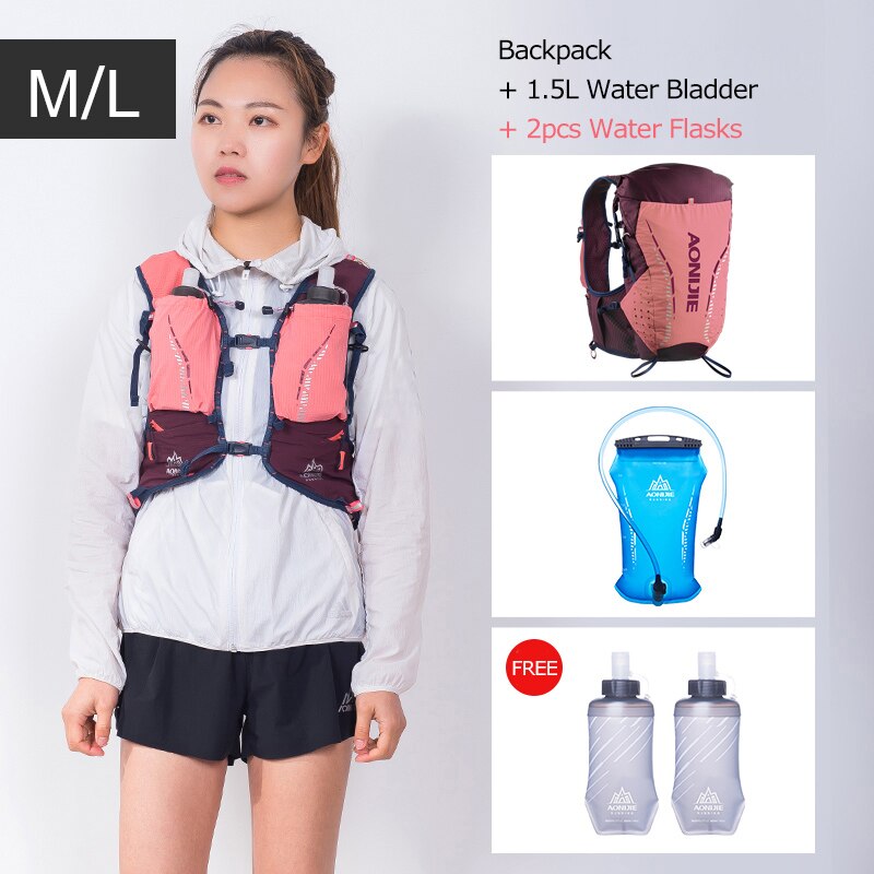 ML Size Outdoor Ultra Vest 18L Hydration Backpack Pack Bag Soft Water Bladder Flask Trail Running