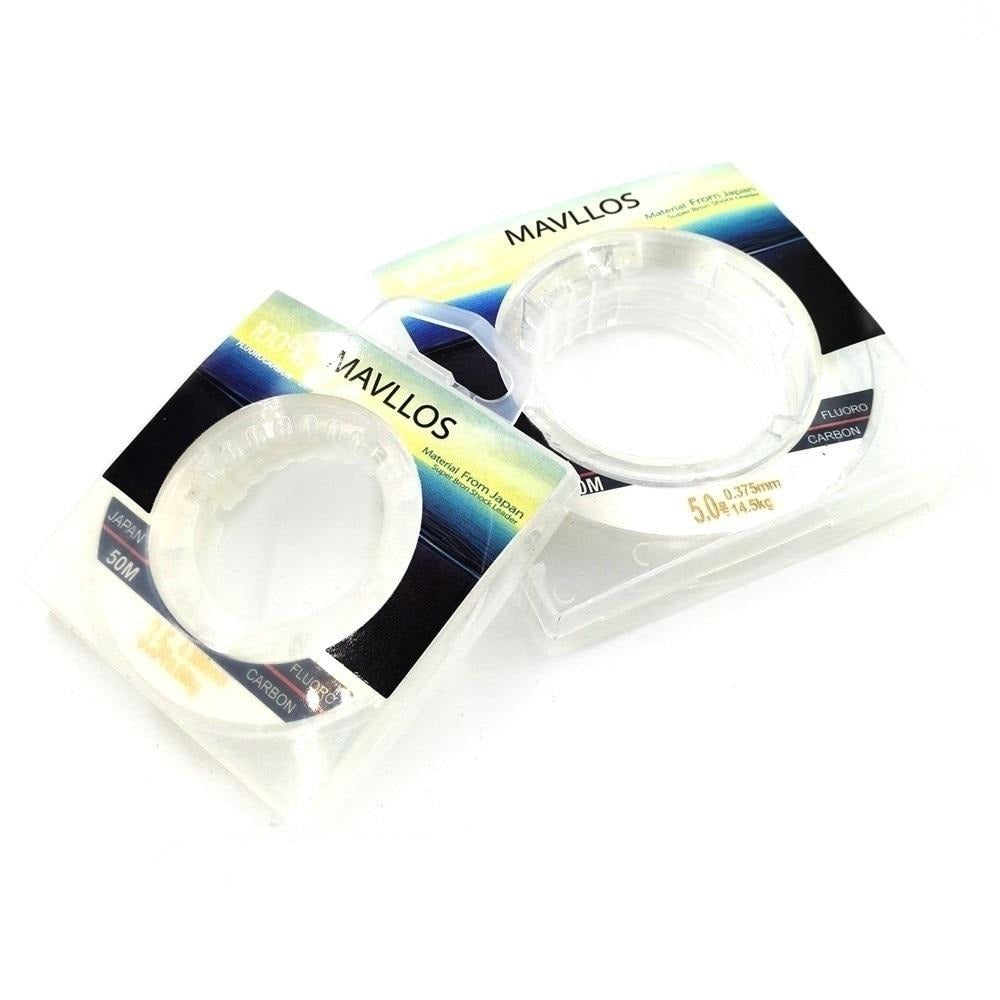 Mavllos 50m Ture 100% Fluorocarbon Fishing Line Sink Monofilament Fluorocarbon Line Carbon Fiber