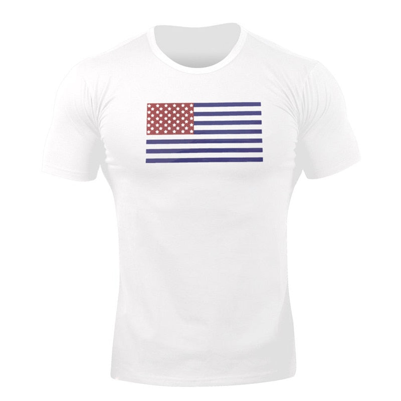 Mens Fitness T-shirt Gyms Bodybuilding Workout Skinny Short sleeve Cotton t shirt Summer Male