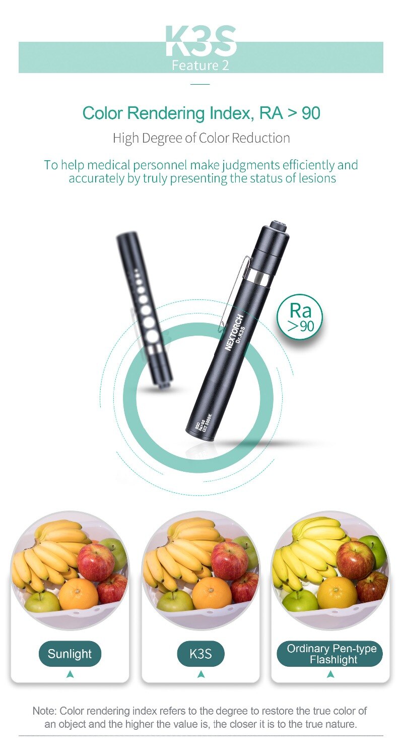 Pen Light Pen-type Body Yellow Light for Doctor Nurse Family Medical Care AAA Battery