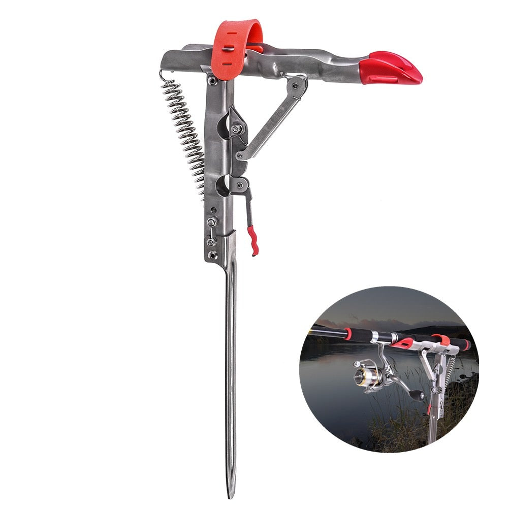 New Full Stainless Steel Automatic Spring Fishing Rods Holders, Adjustable Sensitivity Folding Fishing Bite Bracket