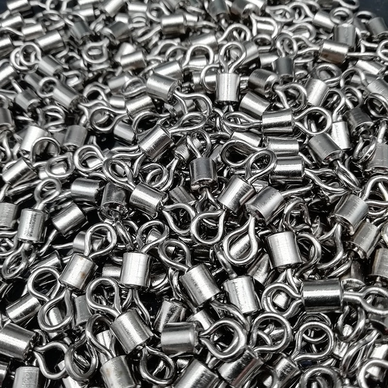 Pesca 500/200pcs Fishing Connector Fishing Barrel Bearing Rolling Swivel Solid Ring LB Lures Fishing Accessories Fishing Tools
