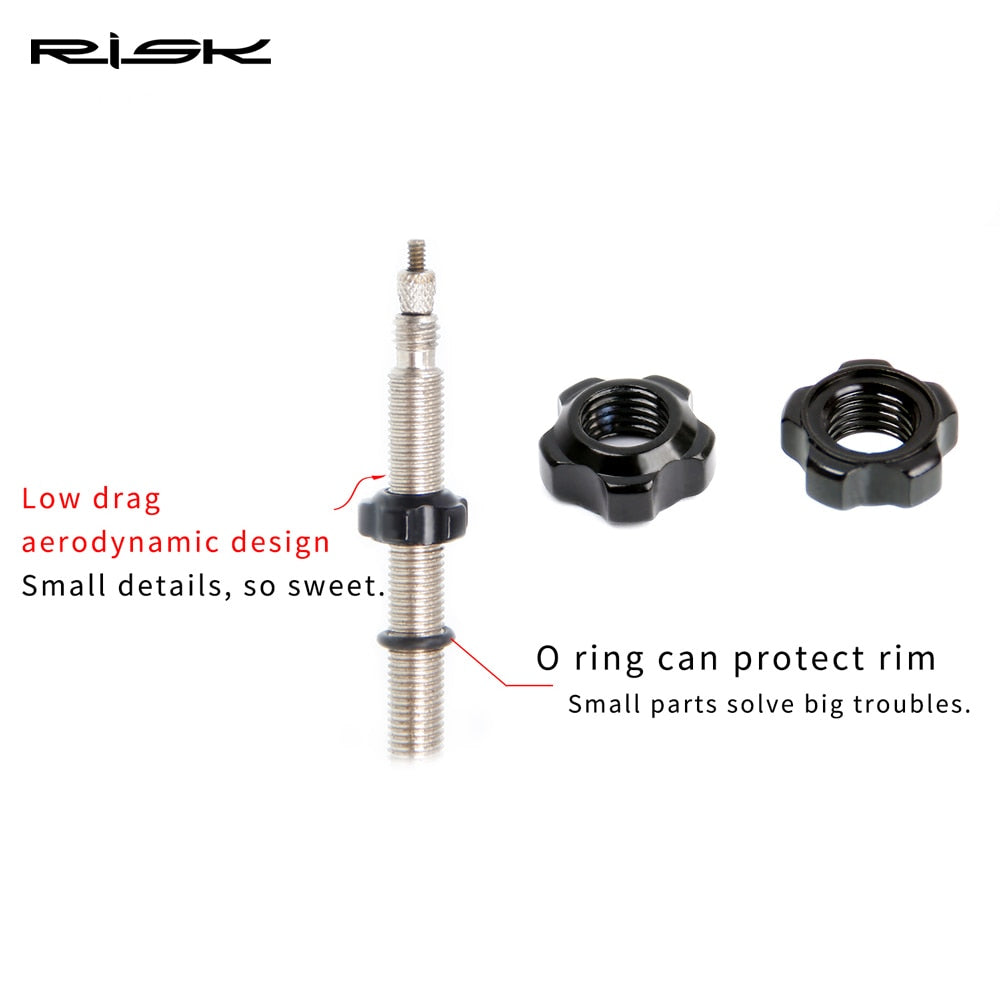 RISK Bicycle Presta Valve Nut With tool set Road Bike MTB Valve Fixed Nut Washer France Tire