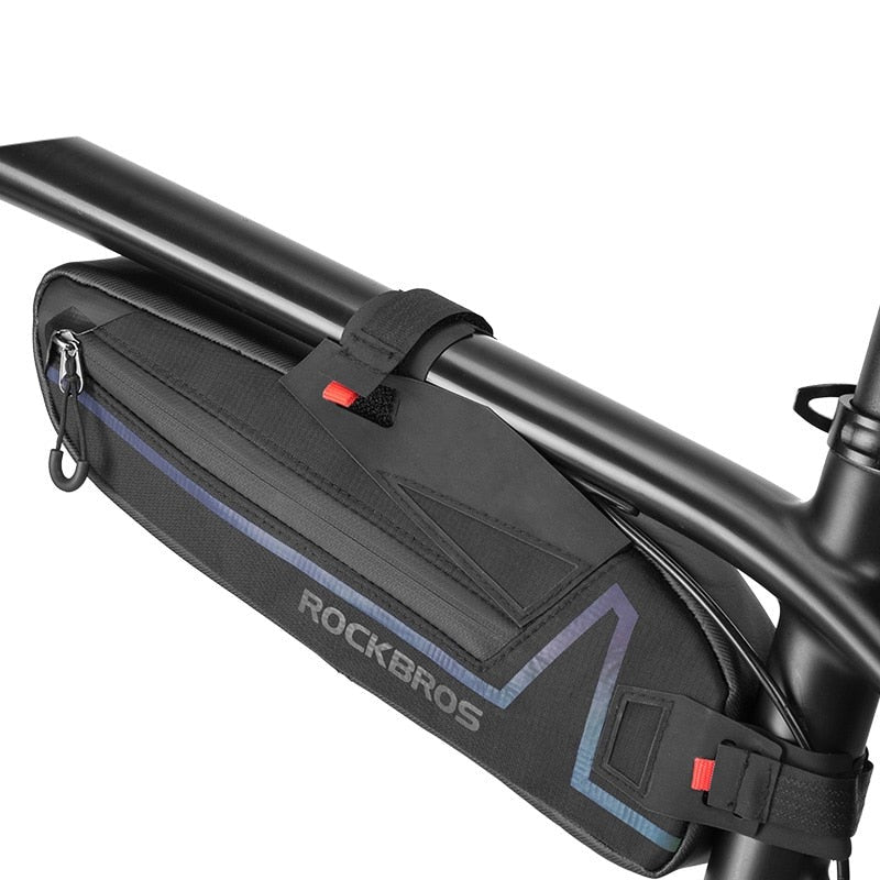 1.5L Bike Bag Waterproof Reflective Large Capacity Front Top Tube Frame Bag Wear-resistant
