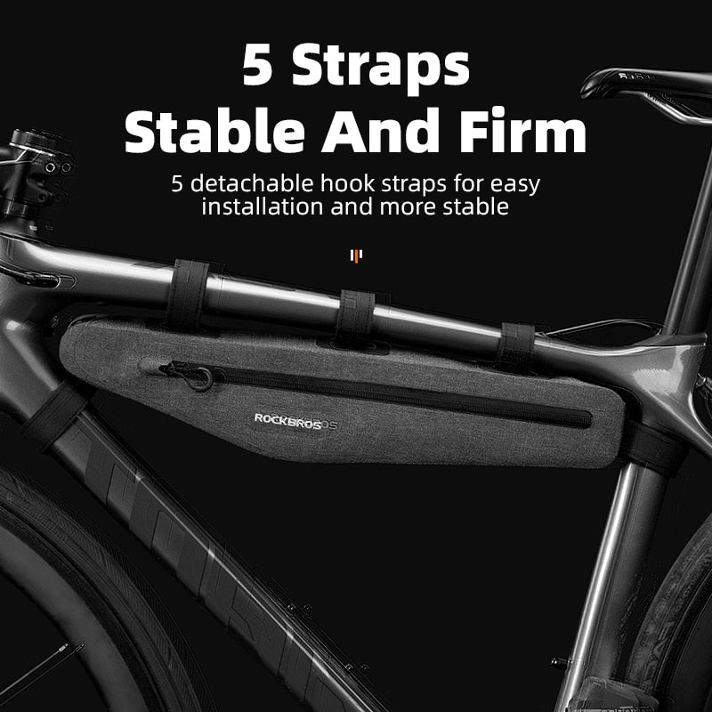 1.5L Full Waterproof Bike Bag Front Tube Triangle Lengthed Double Zipper Scratch-resistant Bag