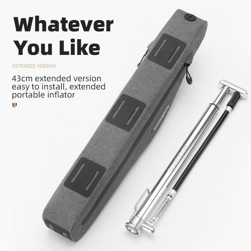 1.5L Full Waterproof Bike Bag Front Tube Triangle Lengthed Double Zipper Scratch-resistant Bag