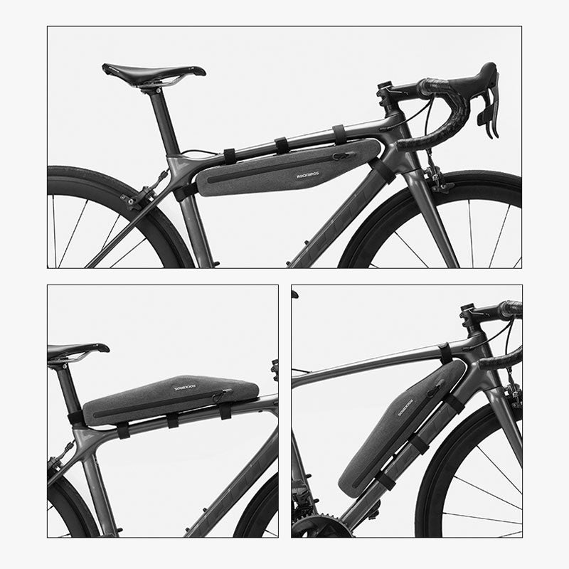 1.5L Full Waterproof Bike Bag Front Tube Triangle Lengthed Double Zipper Scratch-resistant Bag