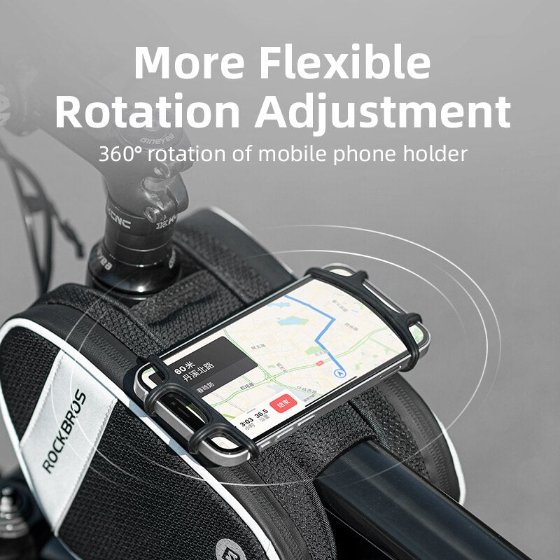 Front Bike Bag Bicycle Pouch Screen Reflective Bicycle Bag Double Zipper Separate Storage Bag