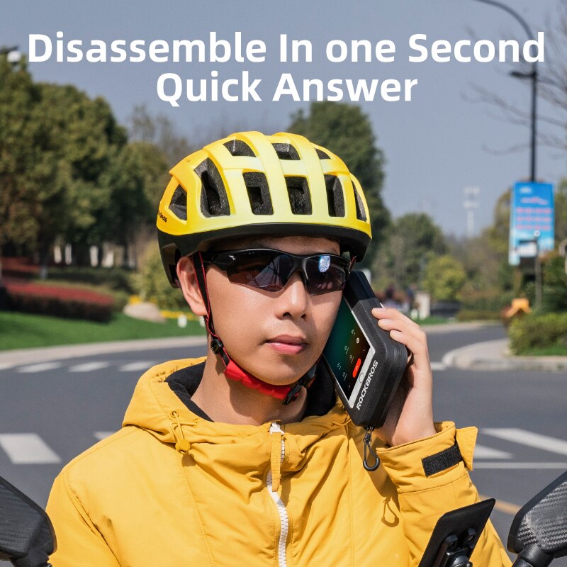 Full Waterproof Bicycle Bag Rotatable Bike Front Phone Bag Touch Screen Rearview Mirror Bag