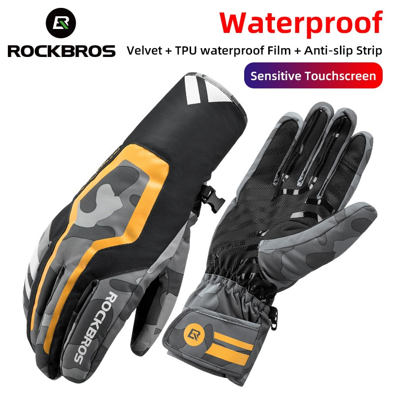 Cycling Gloves Winter Windproof Gloves Men TPU Touch Screen Electric Bicycle Scooter