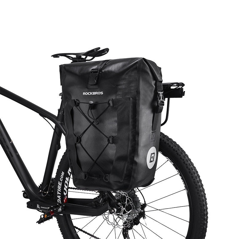 Waterproof Bike Bag 27L Travel Cycling Bag Basket Bicycle Rear Rack Tail Seat Trunk Bags Pannier