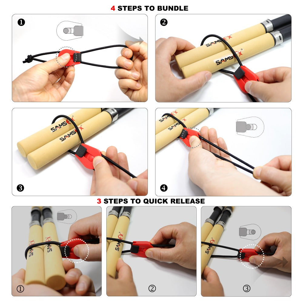 Quick Rod Tie Straps Fishing Rod Bungee Leash Pole Ultimate Ties Organizer Reusable Butler