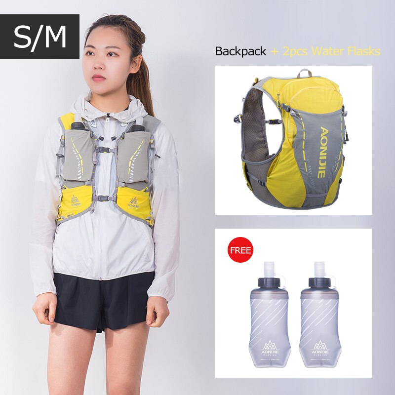 SM Size Ultra Vest 10L Hydration Backpack Pack Bag With 2pcs 420ml Soft Water Flask Hiking Trail