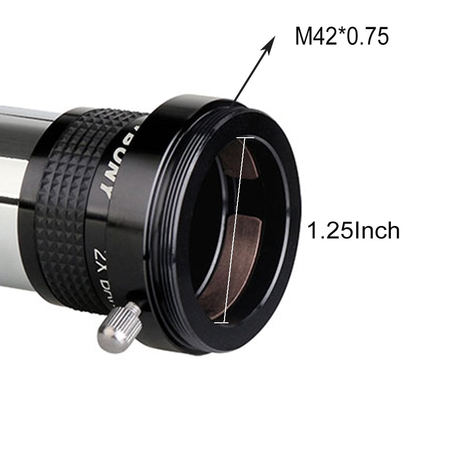 Eyepiece Barlow Lens 2x Professional Telescope Part 1.25 Inch Multi-coated Astronomical Eyepiece