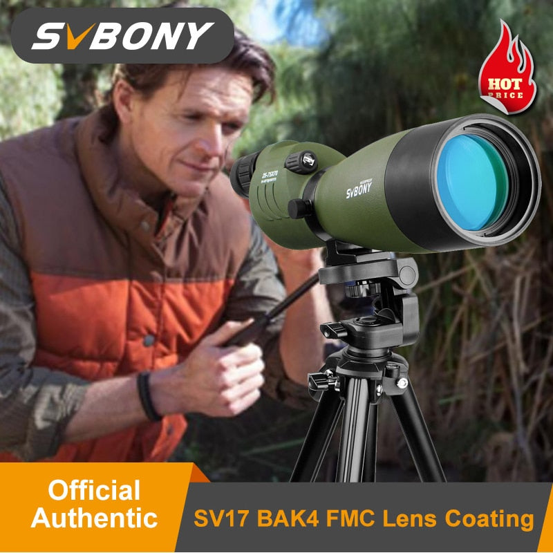 Spotting Scope 25-75x70 Zoom Telescope SV17 BAK4 Prism Powerful Monocular Spyglass Waterproof