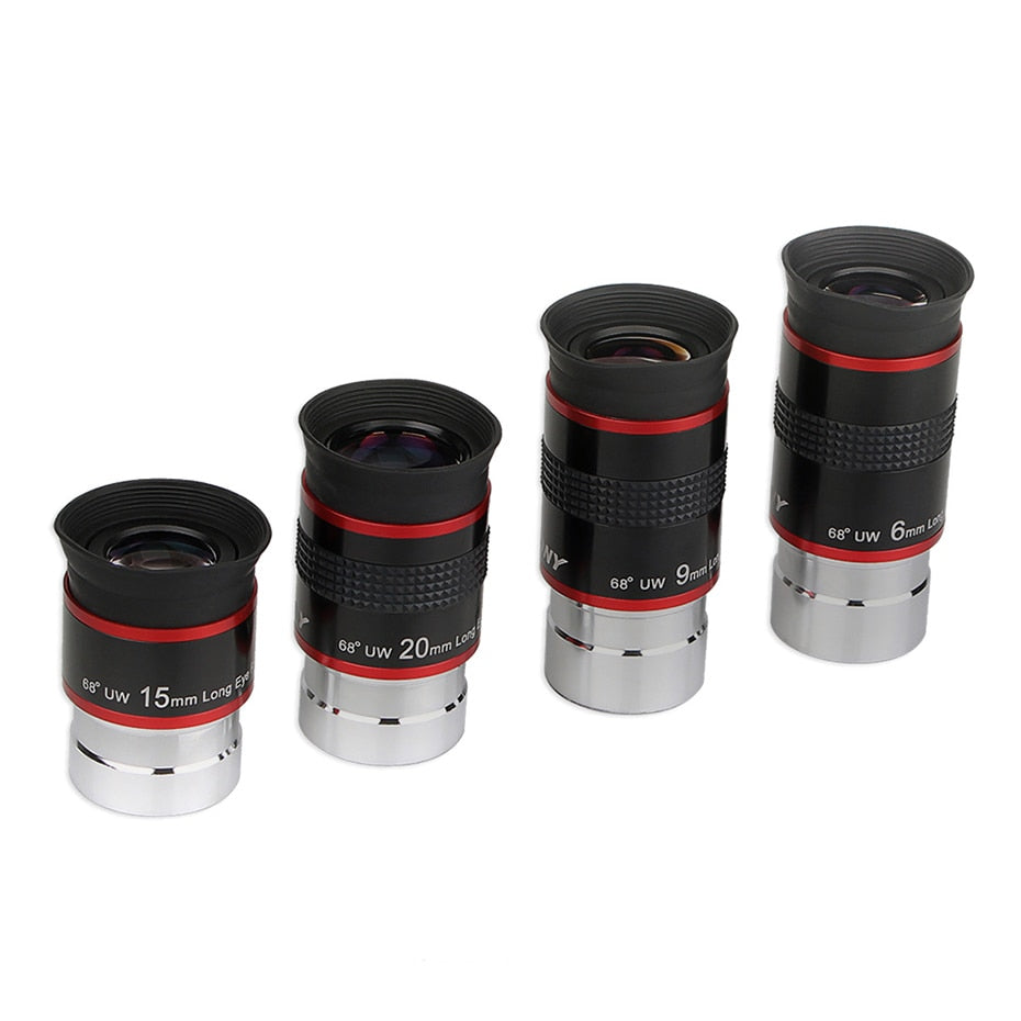 Telescope Eyepiece FMC 1.25" 68 Degree Ultra Wide Angle 6mm 9mm 15m 20mm Monocular Eyepiece