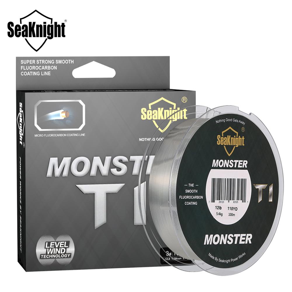 Monster T1 100% Fluorocarbon Coating Fishing Line 100M Monofilament Fishing Line Leader