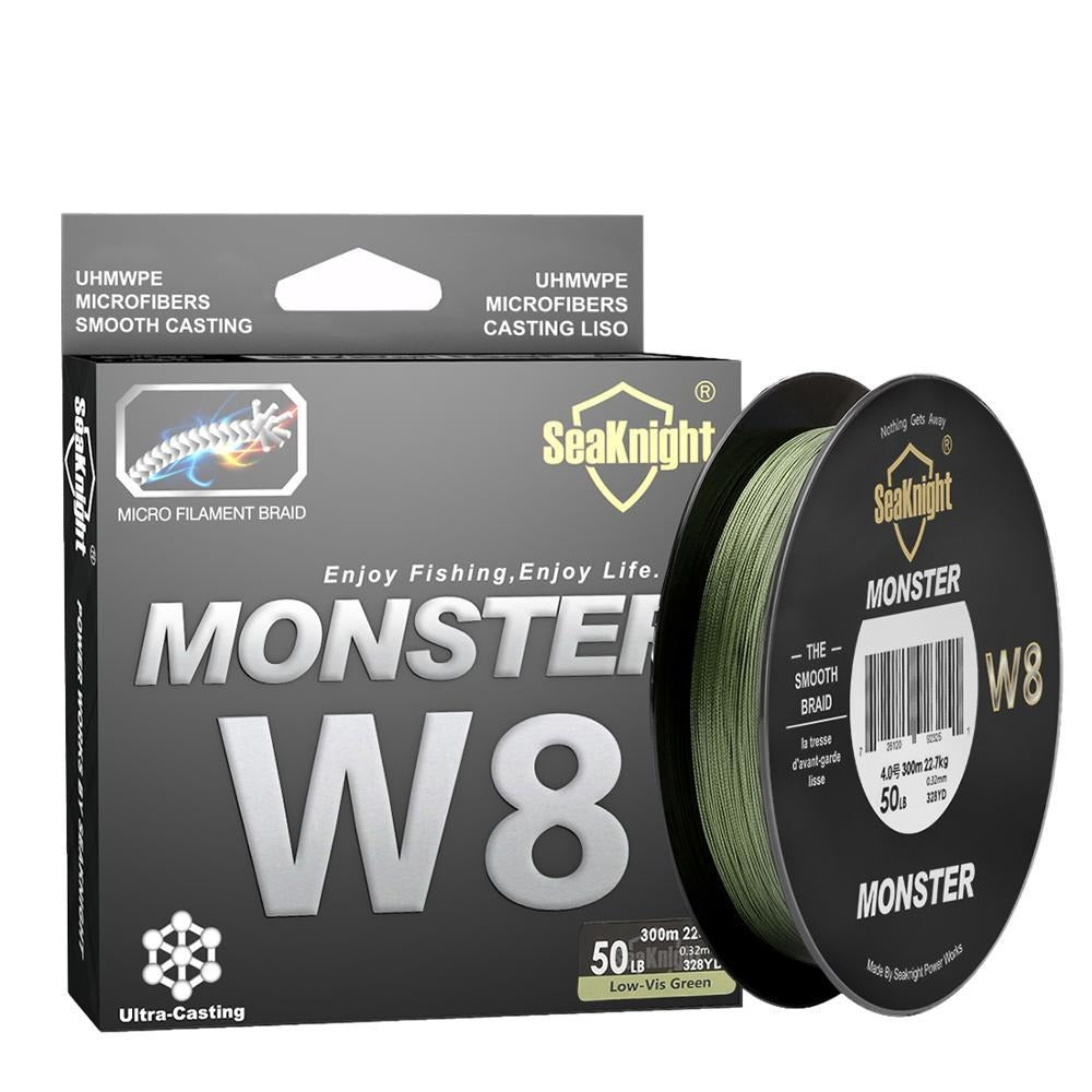 Monster W8 Fishing Line 150M 300M 500M 8 Strands Braided Fishing Line Multifilament PE