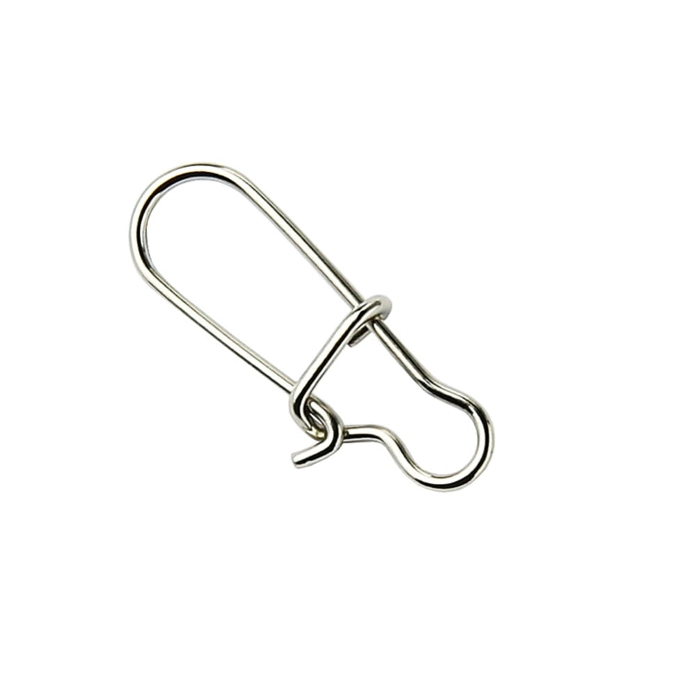 Simpleyi 50pcs Stainless Steel Fishing Connector Hooked Snap Barrel Swivel Hook Lure Carp Tool Accessories Goods For Fishing