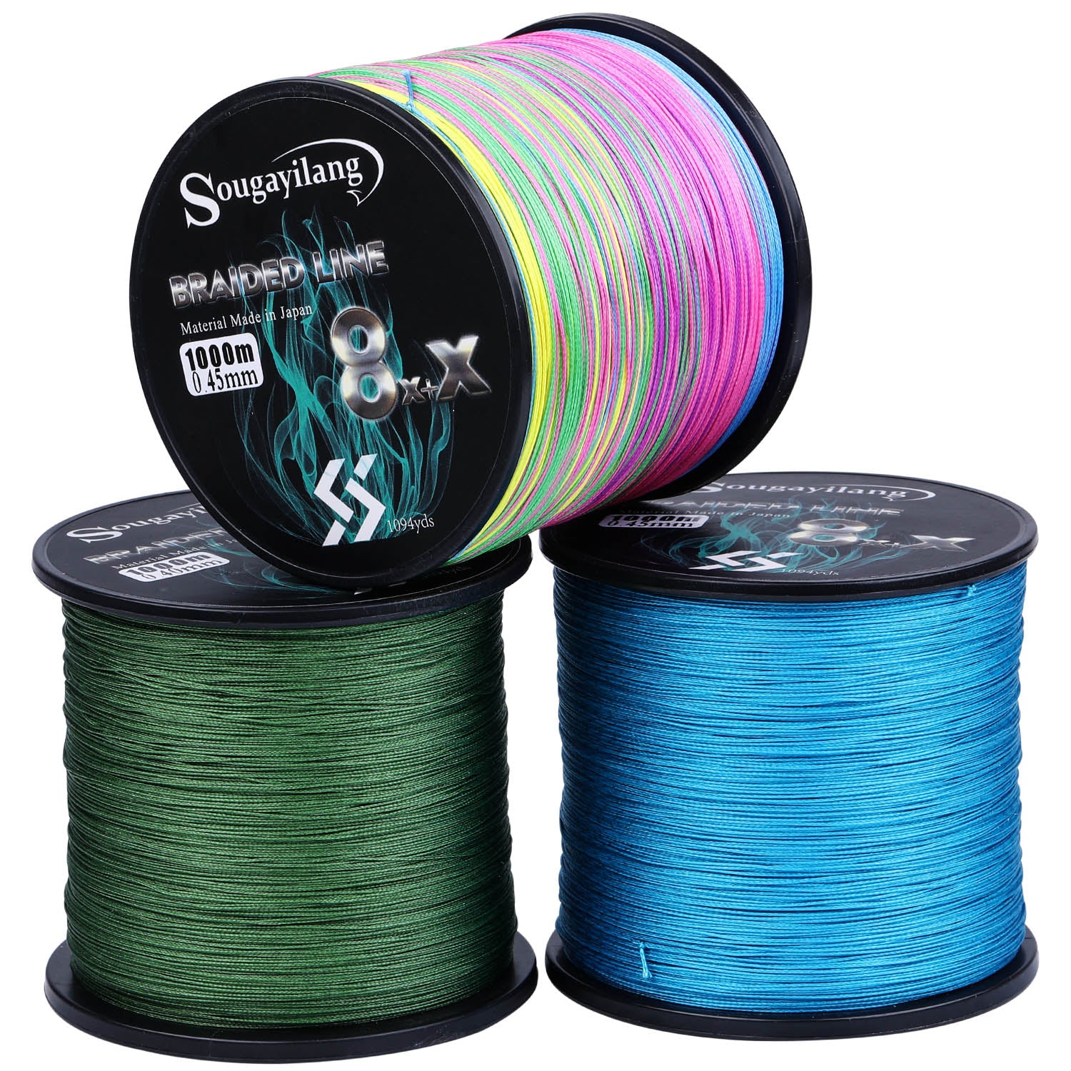 Sougayilang New 9 Strands Strong PE Fishing Line 300M 500M 1000M Strong Abrasion Resistance