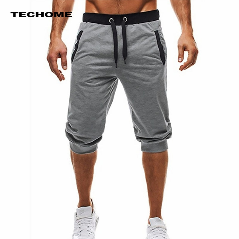 Summer men Leisure Men Knee Length Shorts Color Patchwork Joggers Short Sweatpants Trousers Men