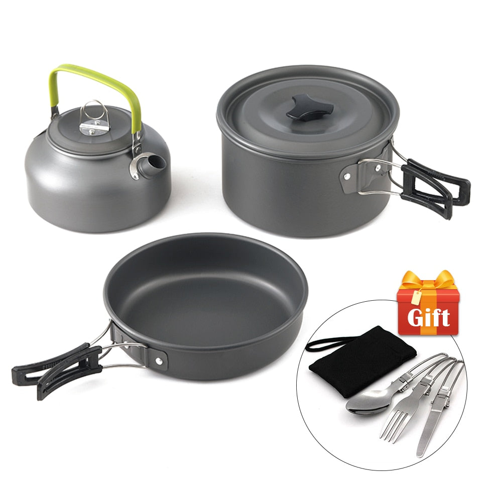 Ultra-light Aluminum Alloy Camping Cookware Utensils Outdoor Cooking Teapot Picnic Tableware