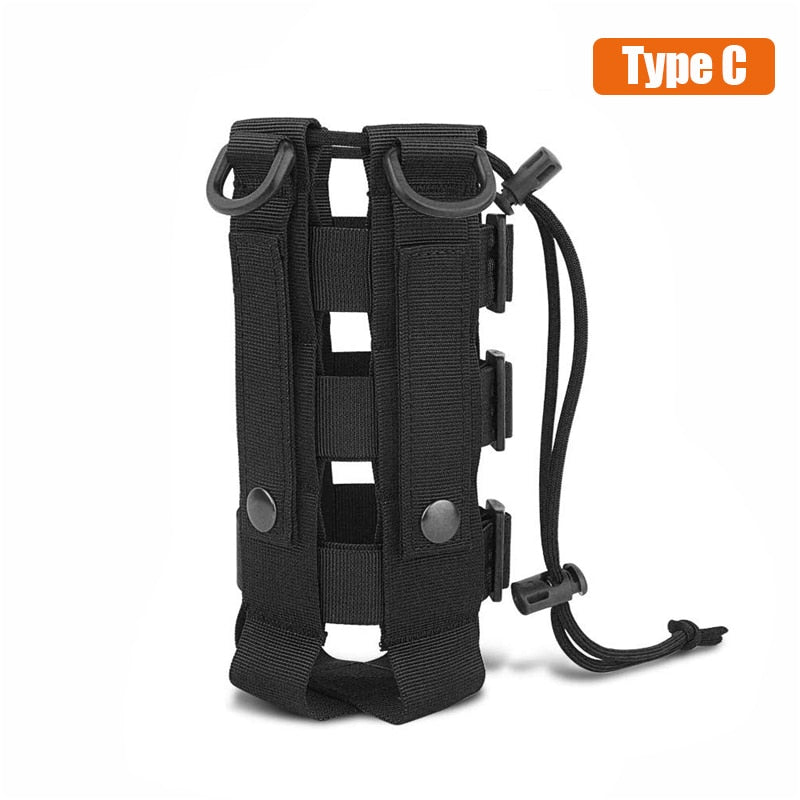 Upgraded Tactical Molle Water Bottle Pouch Bag Military Outdoor Travel Hiking Drawstring Water