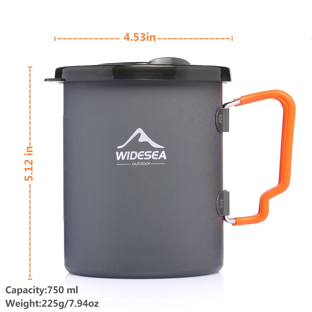 Widesea Camping Coffee Pot with French Press Outdoor Cup Mug Cookware for Hiking Trekking