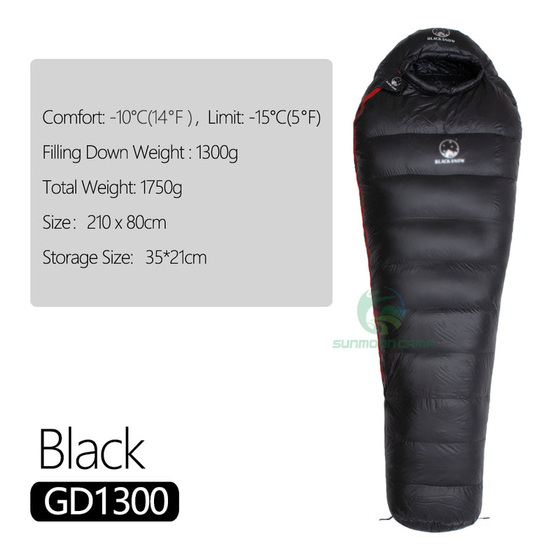 Winter Ultralight Thermal Adult Mummy 95% White Goose Down Sleeping Bag Sack W/ Compression Pack