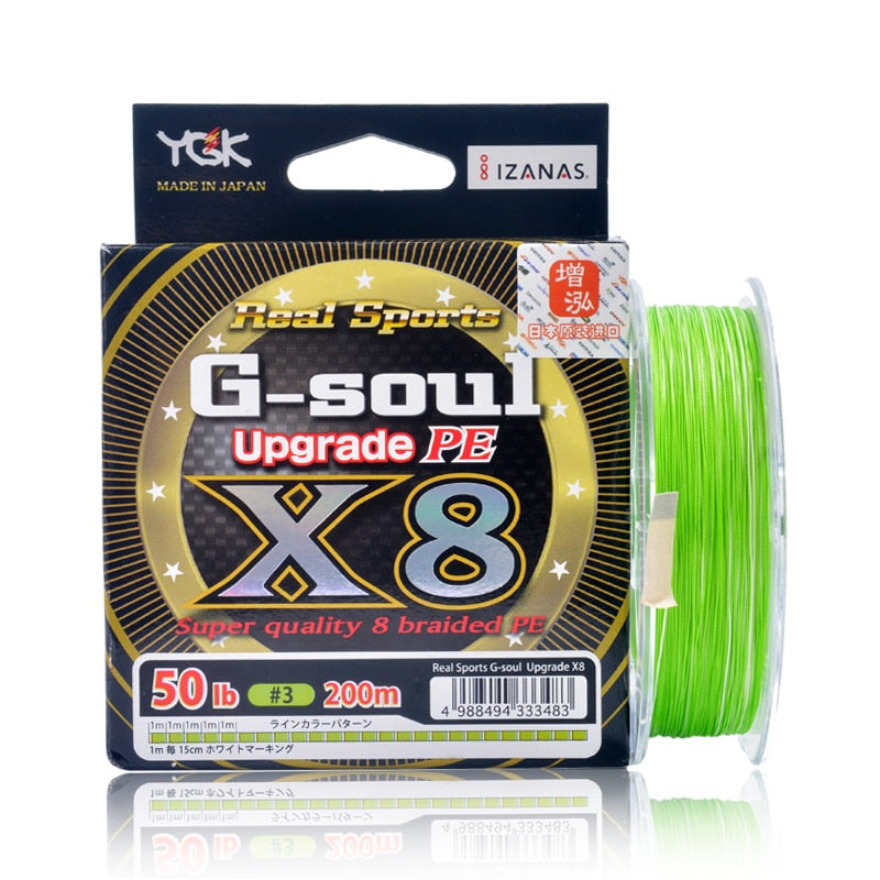 YGK G-SOUL X8 Upgrade Braid Fishing Line 150M 200M Super Strong 8 Strands Multifilament PE line