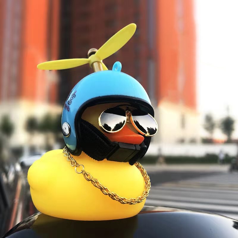 Yellow Duck Bicycle Bell Broken Wind Helmet Duck Bicycle Bells for Cycling with Lights