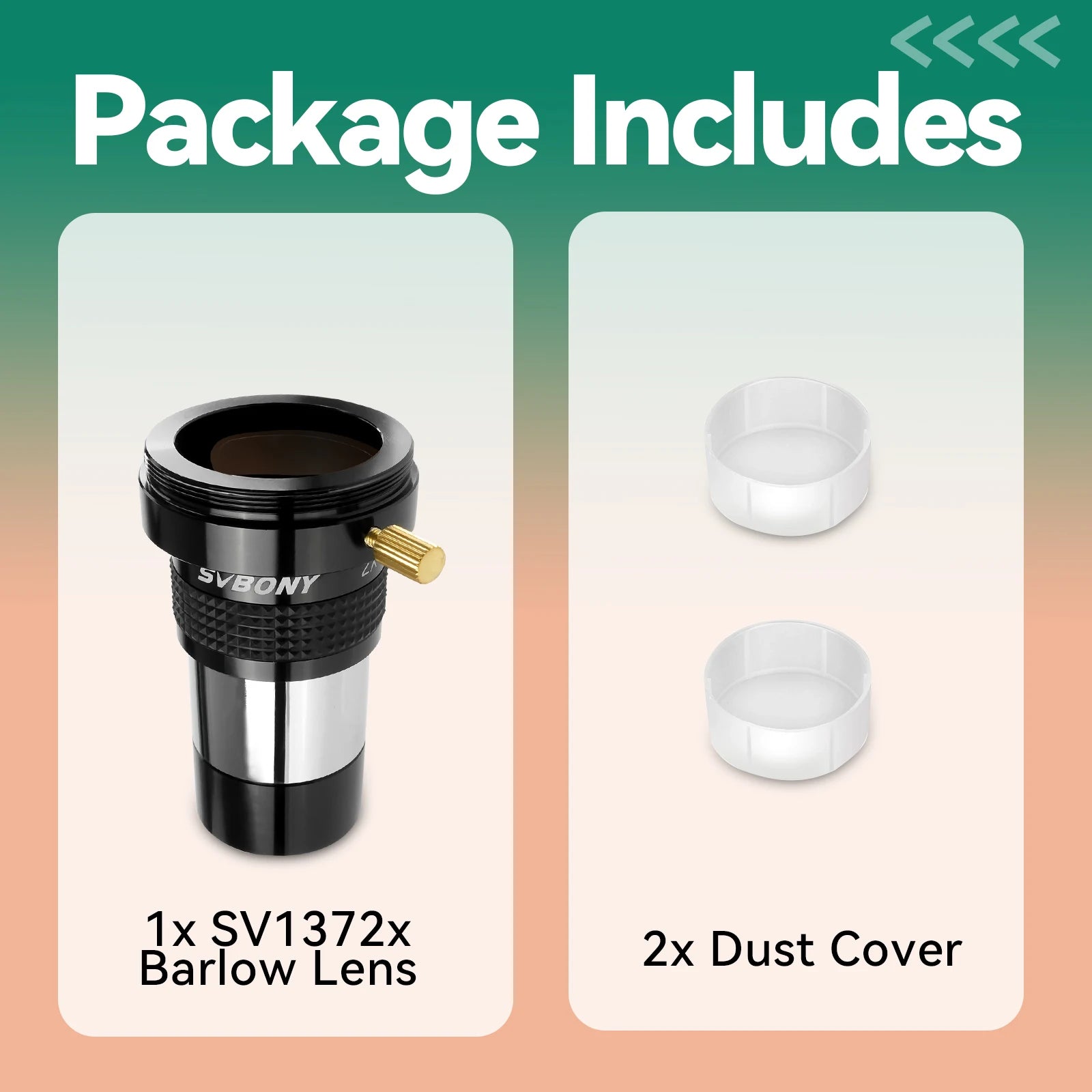 SVBONY 2x Barlow Lens – 1.25" Fully Multi-Coated Telescope Eyepiece for Clear Astronomical Viewing
