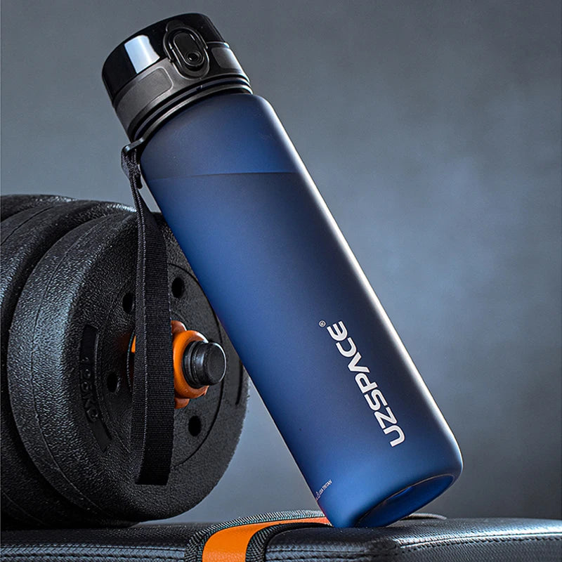 UZSPACE 500/1000ML Sports Water Bottle Shaker Portable Leakproof Tritan Plastic Drinkware BPA Free