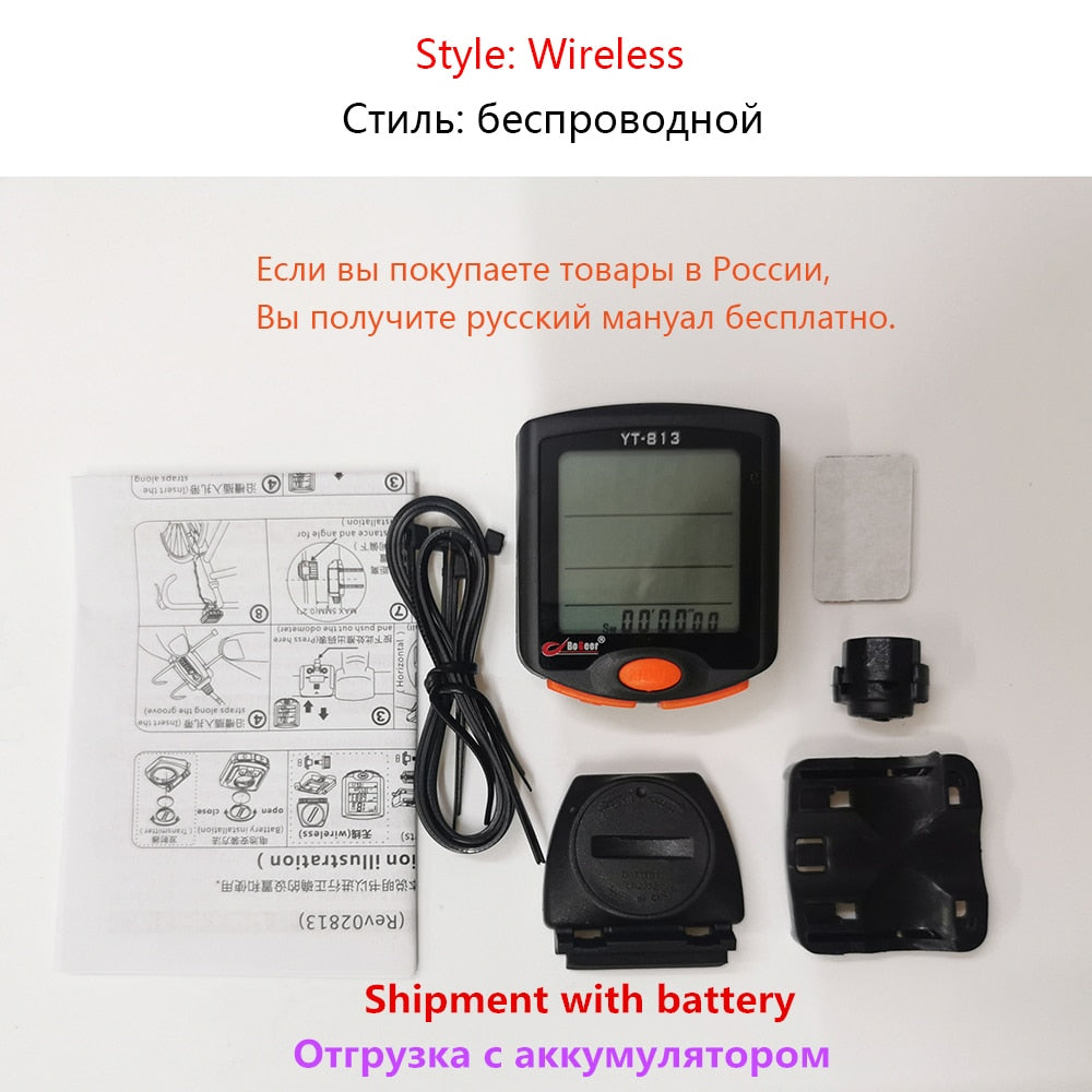 BOGEER YT-813 Bike Speed Meter Digital Bike Computer Multifunction Waterproof Sports Sensors