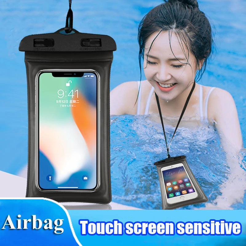 Universal Waterproof Phone Case Swimming Bag Floating Cellphone Cover for iPhone 11-15 Pro Max