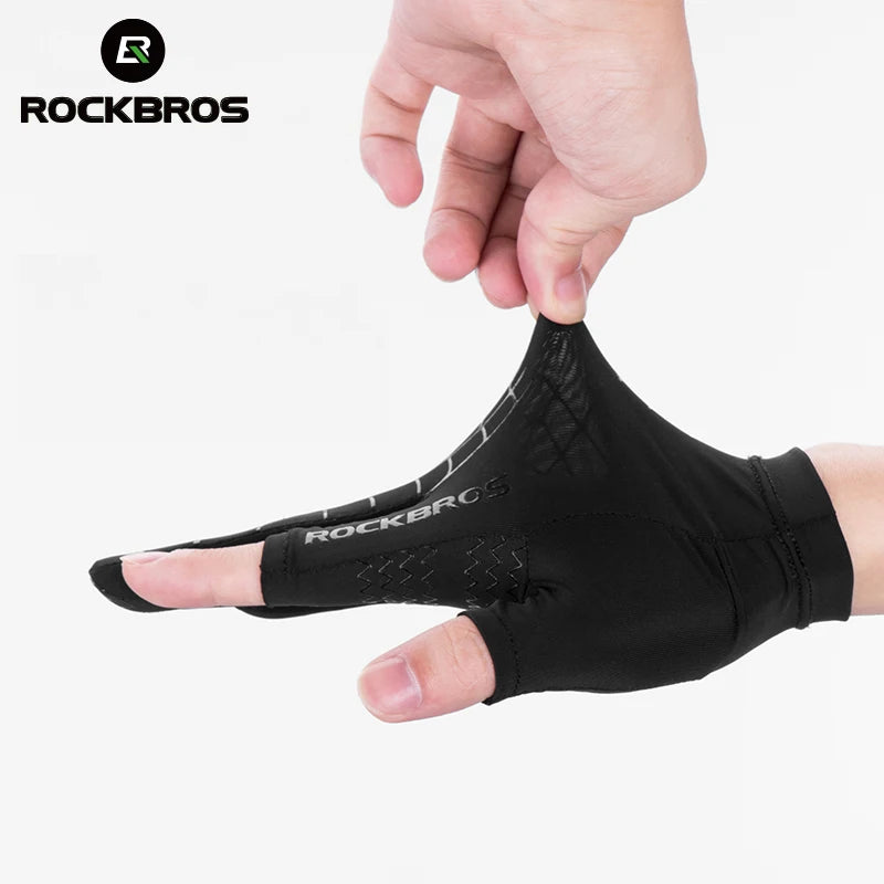 ROCKBROS Summer Cycling Gloves Anti-Slip Breathable Touchscreen Half Finger Bike Gloves