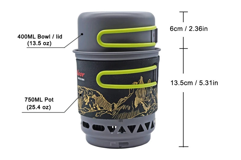 APG Camping Cookware Bowl Pot Pan Combination Portable Gas Cooking Stove Outdoor Cooker/Burners
