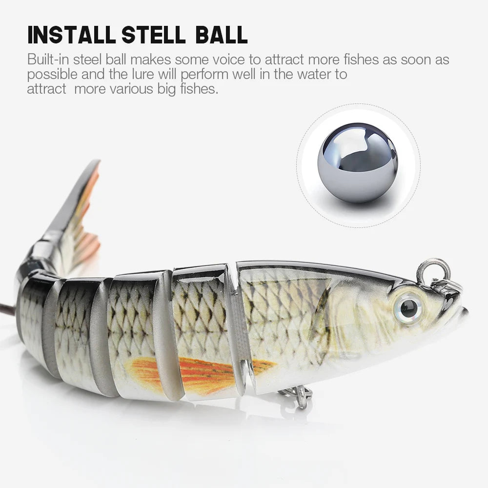 10/14cm Sinking Jointed Swimbait Lure with Treble Hooks – 6/7/8 Segment Crankbait