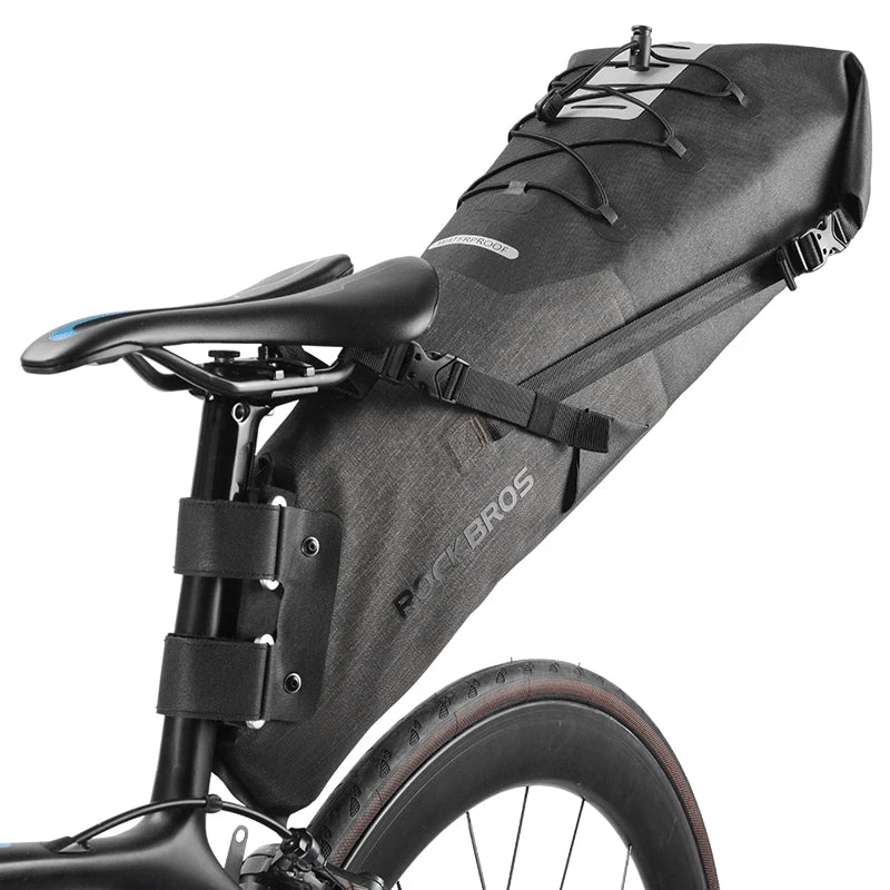 Waterproof 10L Bike Saddle Bag with Reflective Straps & Quick Release Mount