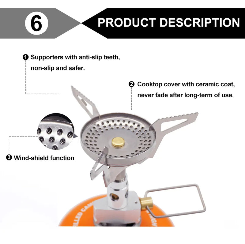 APG Outdoor Anti-scald Portable Gas Stoves Mini Camping Cooking Equipment