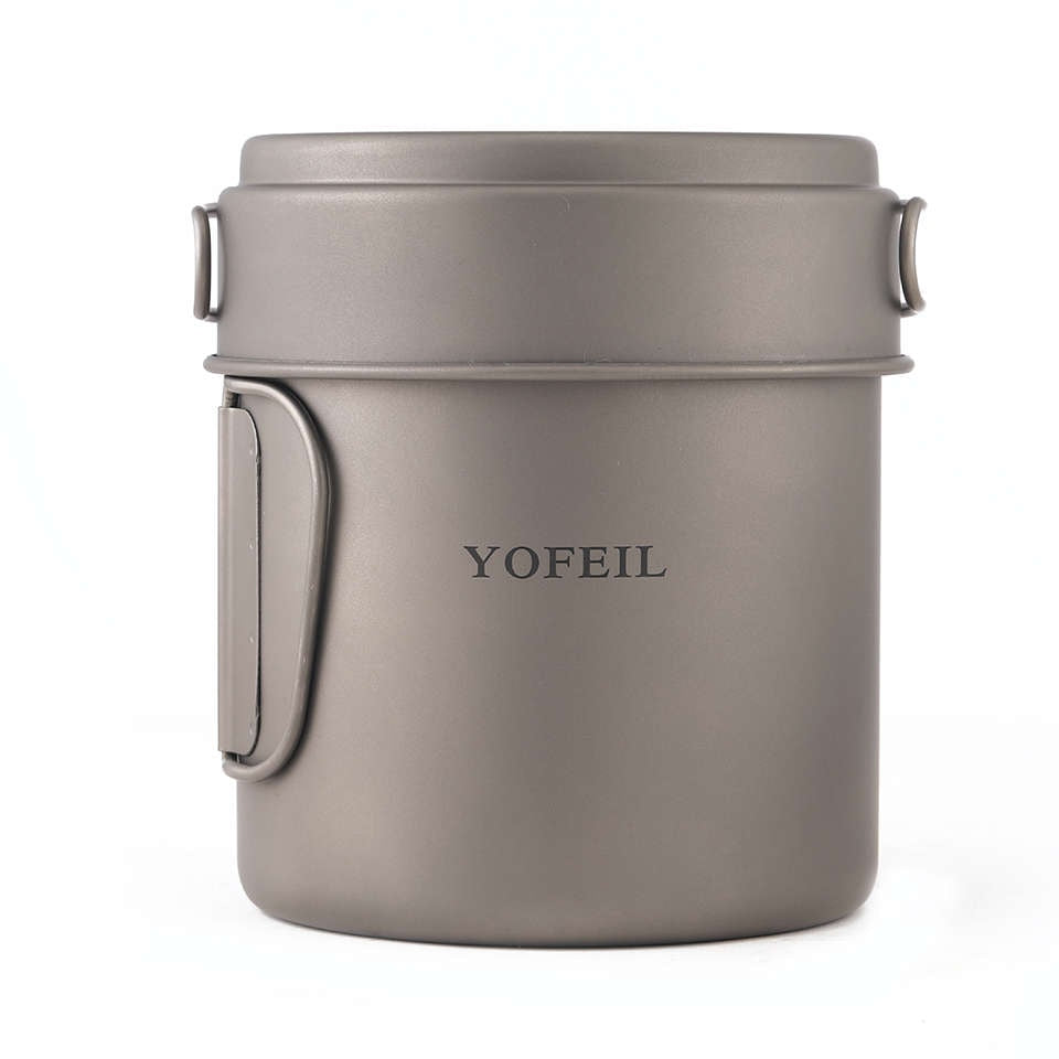 Yofeil Titanium Camping Cookware Set: Ultra-Light Frying Pan, Bowl, Cup - High Quality Tableware