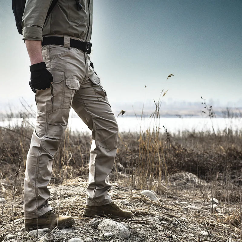 Tactical Pants Waterproof Cargo Pants Men Breathable SWAT Army Solid Color Combat Trousers
