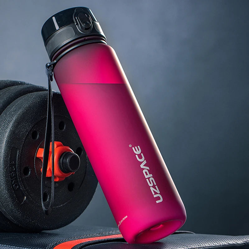 UZSPACE 500/1000ML Sports Water Bottle Shaker Portable Leakproof Tritan Plastic Drinkware BPA Free