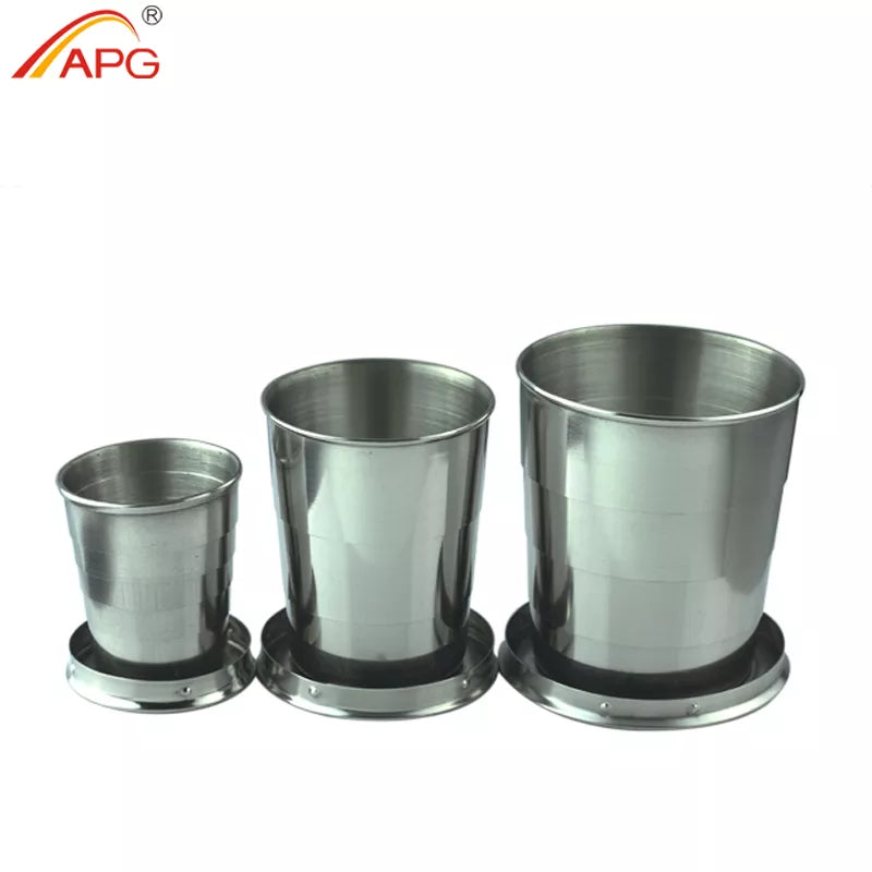 Folding Collapsible Cup 60ml/140ml/250ml Camping Mug Leakproof Stainless Steel Telescopic Cup