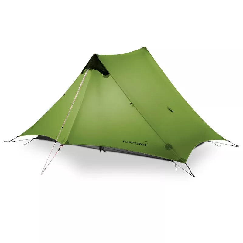 FLAME'S CREED LanShan 2 Person Ultralight Camping Tent 3 Season Professional 15D Silnylon Rodless