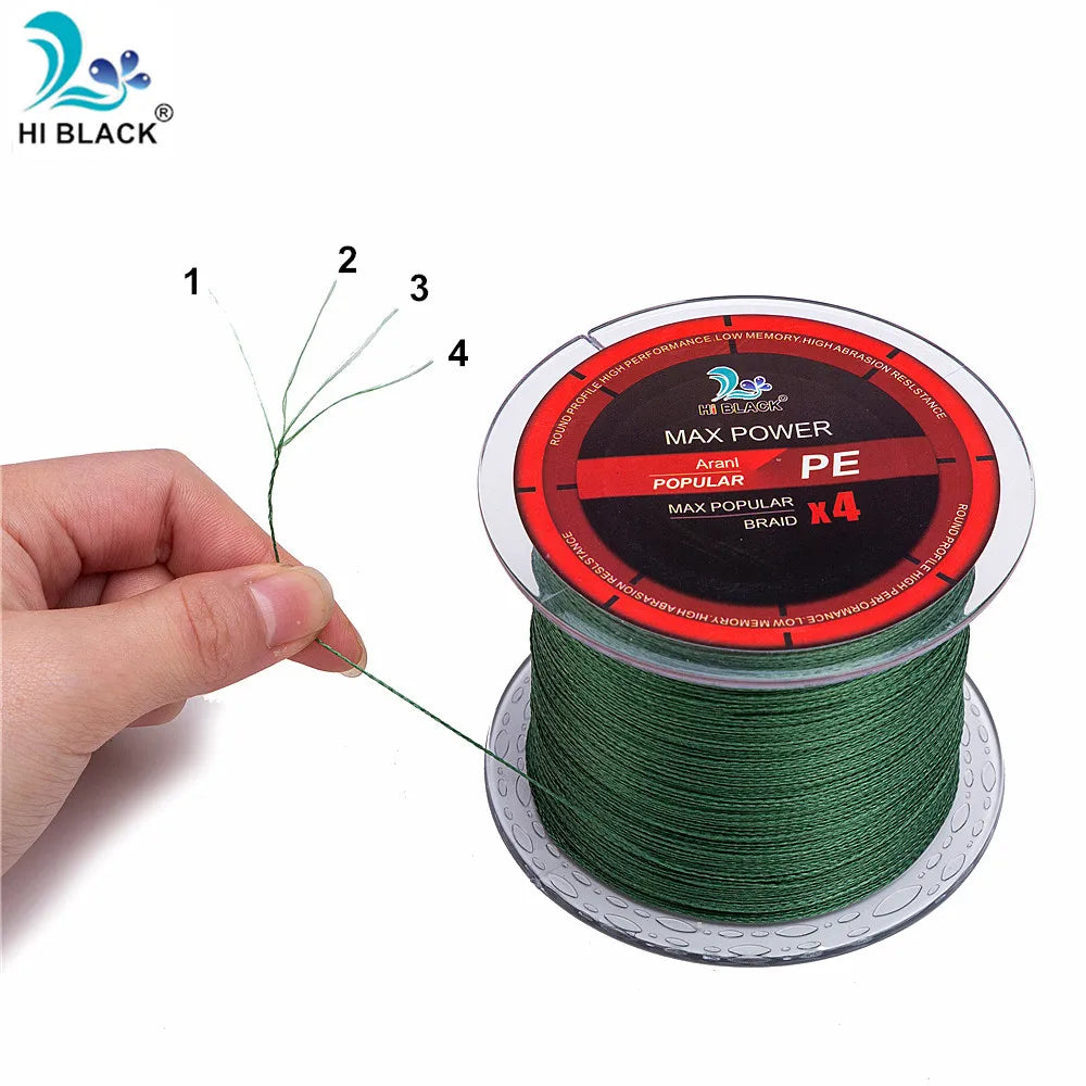 300M 500M 1000M 4 Strands 8-80LB Braided Fishing Line PE Multilament Braid Lines Wire