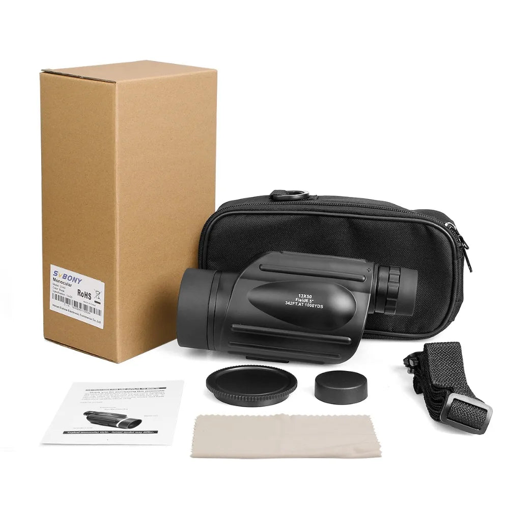 SV49 13x50 Powerful Waterproof Monocular Telescope for Camping Hiking Birdwatching