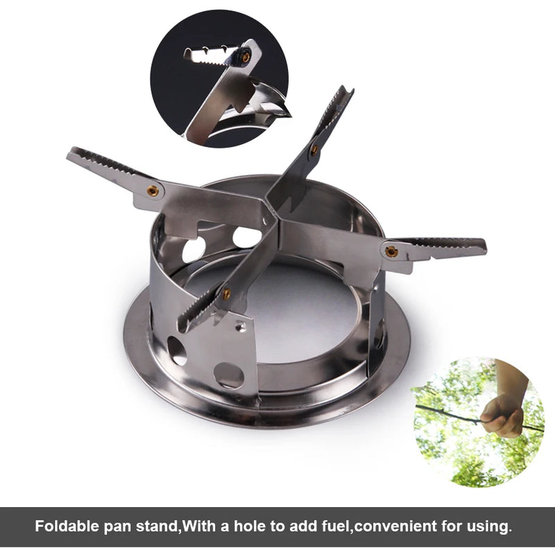 APG Folding Wood Gasifier Stainless Steel Solidified Alcohol Stove Firewood Burning Cooking System
