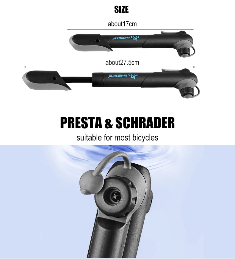 Bike Pump Mini Portable Mountain MTB Bicycle Air Pump Basketball Foldable Inflator Pump