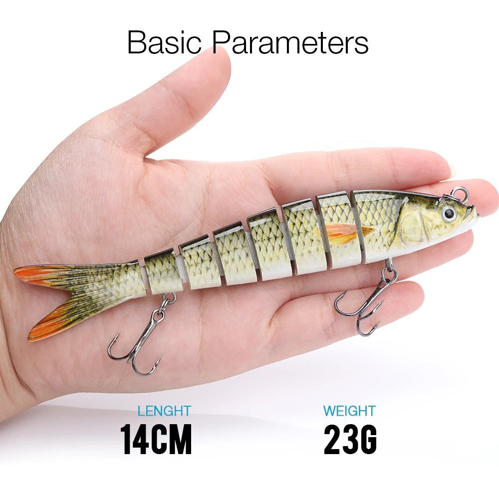 10/14cm Sinking Jointed Swimbait Lure with Treble Hooks – 6/7/8 Segment Crankbait